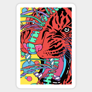 Psychedelic Tiger Sticker